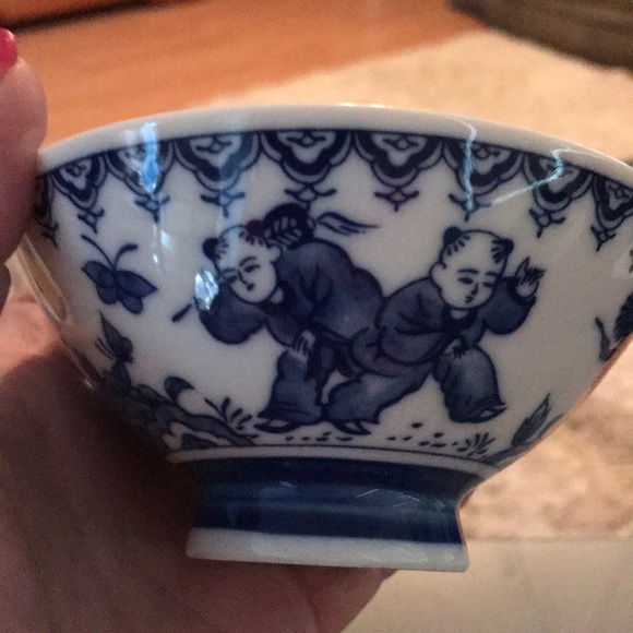 Ceramic oriental bowl set - Picture 3 of 5